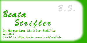 beata strifler business card